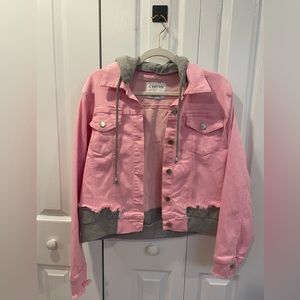 pink denim jacket